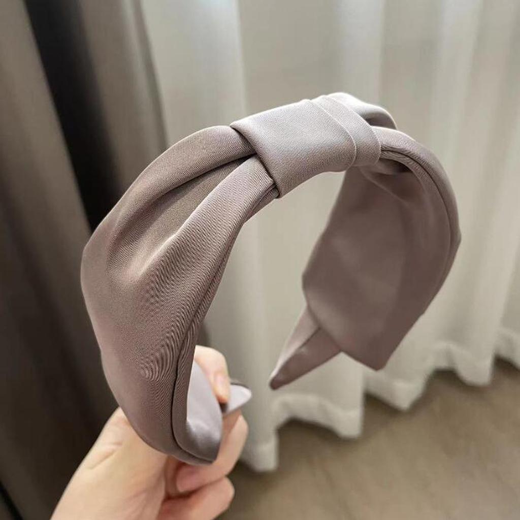 PROLY New Fashion Hairband For Women Solid Color Center Knot Headband Casual Summer Autumn Turban Girls Classic Hair Accessories