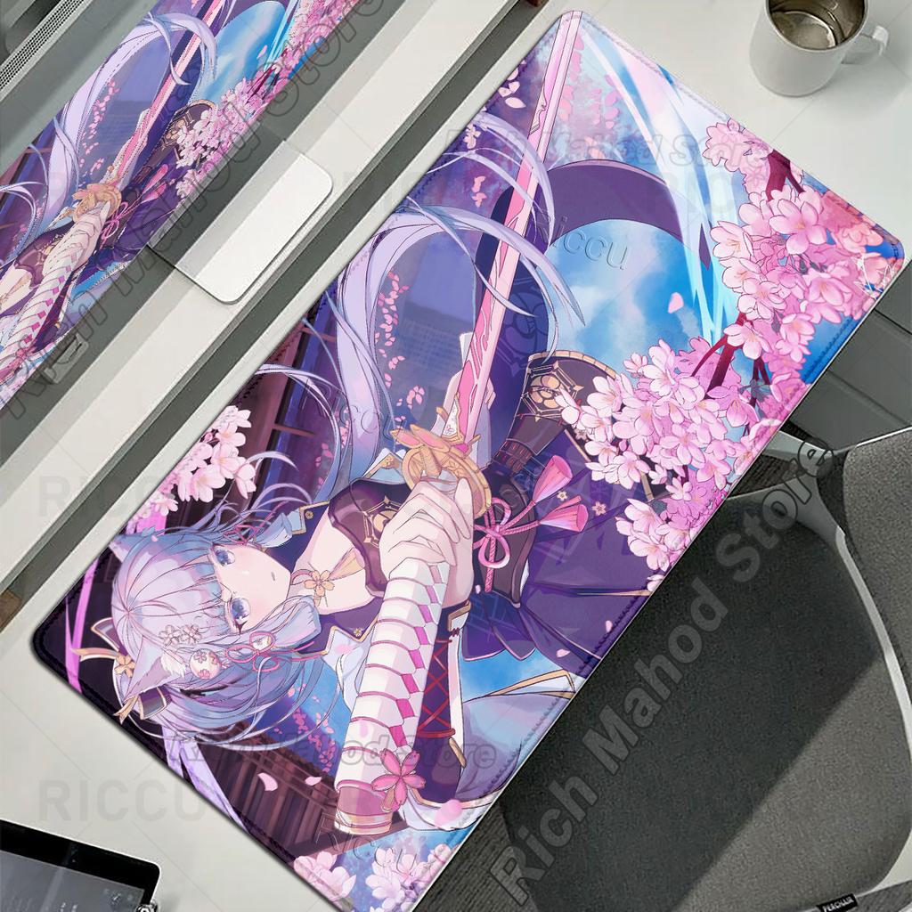 Cute Anime Girl XXL Desk Mat Genshin Impact Kamisato Ayaka Mouse Pad Gaming Keyboard Mousepad PC Accessories HD E-Sports Playpad
