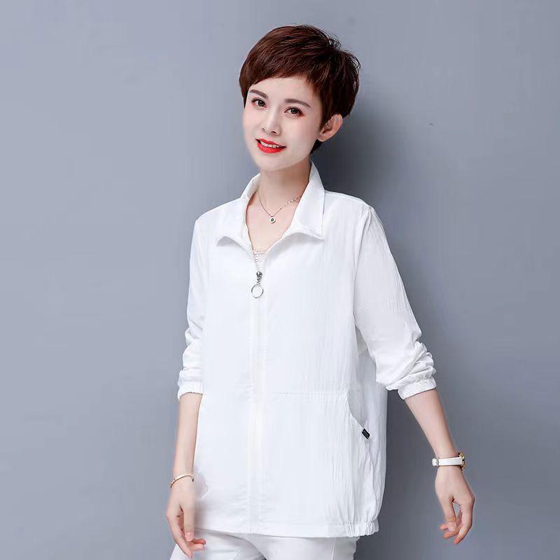 Summer Sun Protection Women Wearing Middle Aged Mother's Loose Short Jacket Thin Breathable Casual