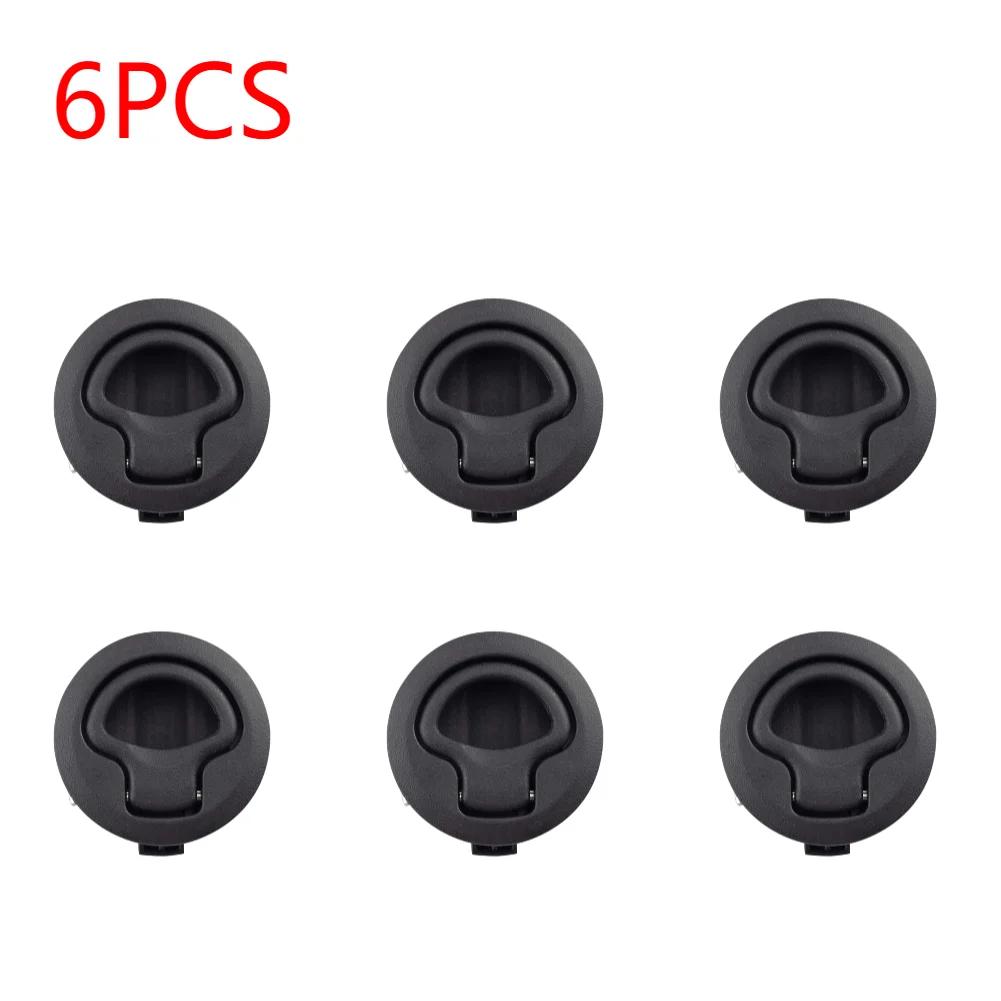 1-10Pcs Boat Door Latch Flush For Boat Pull Latch Plastic Marine Round 61*61*25mm Flush RV Handle Lock Boat Accessories