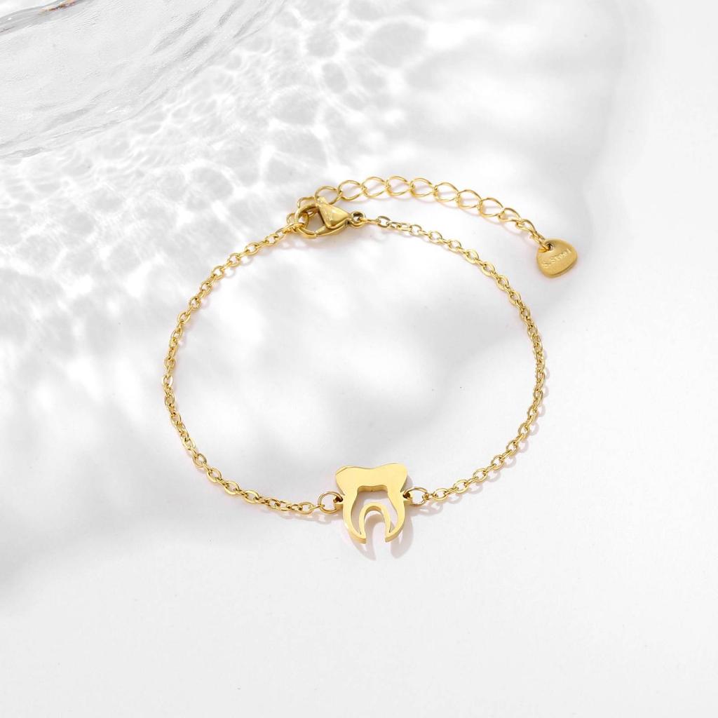 Dental Teeth Charm Bracelet for Women Men Stainless Steel Fashion Jewelry Dentist Gift