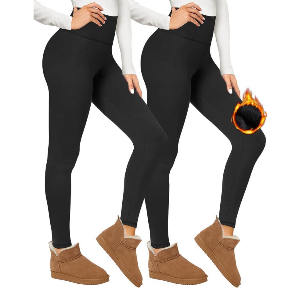 Women High Waist Fleece Lined Yoga Pants Tummy Control Soft Warm Hiking Winter