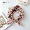58cm Print Cotton Linen Square Neck Scarf Fashion Soft Floral Bandanas Headscarf Women Turban Head Wrap Elegant Neckerchief