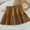 "2024 Autumn High-Waist A-Line Pleated Knit Skirt for Women"