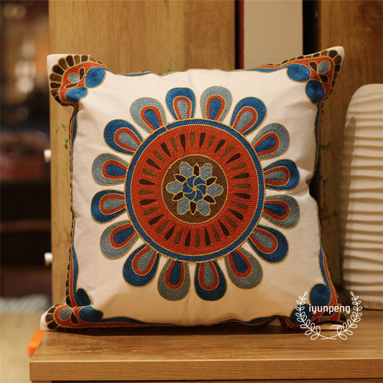 Modern Minimalist Style Embroidered Pillow Cushion Head Back Rest Pillow Sofa Pillow Cover