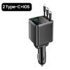 12V-24V Car Charger Fast Charging Dual USB Type C PD Charging Voltage Detection Retractable For Ios And Android Phone Charger