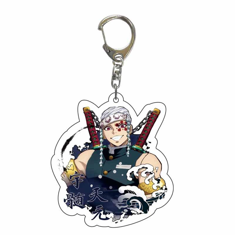 Anime Keychains Keychain Demon Slayer Kimetsu No Yaiba Acrylic Key Ring Cute Funny Cartoon for Friends