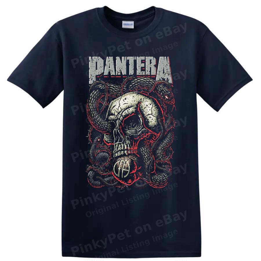 Pantera Schädel Schlange Rock Metal T-Shirt Schweres Grafik Band Tee
