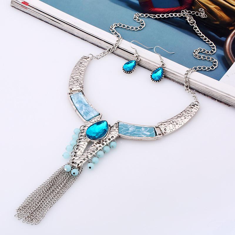 Gemstone Necklace With Geometric Design For Women Men Jewelry Accessories