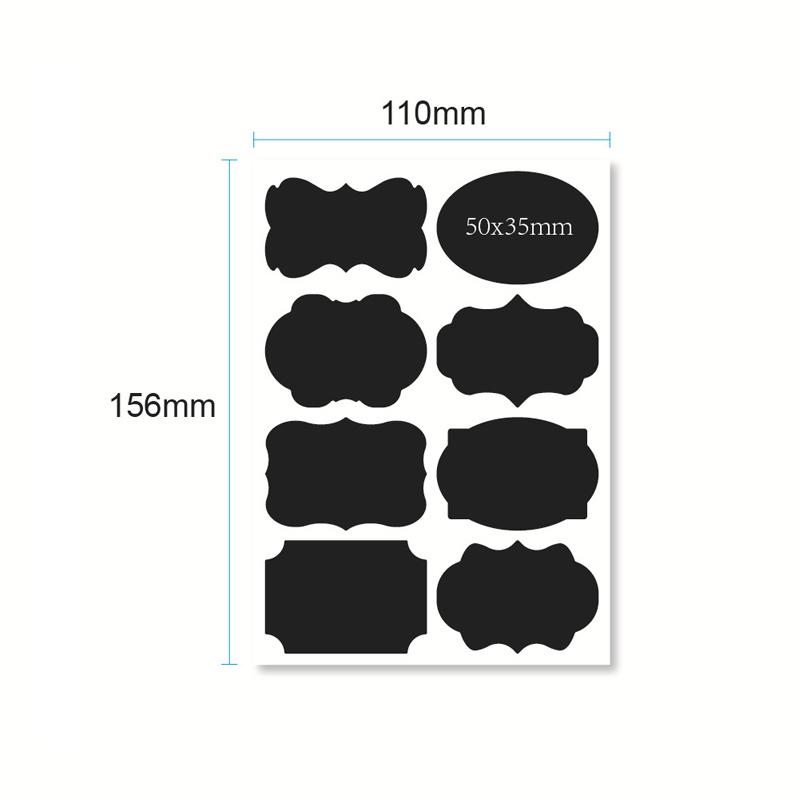 Waterproof Erasable Blackboard Sticker  Kitchen Spice Label Stickers Home Jars Bottles Tags Blackboard Labels With Marker Pen