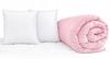 Quilt 160x200cm Warm Quilted All-season Pink and White + 2 Pillows 50x60