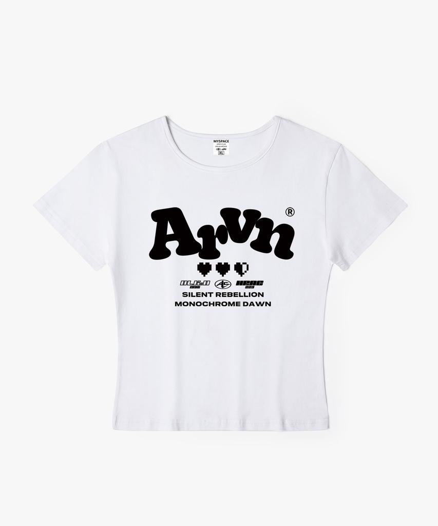 Aleubenkeulleob Arvn Triple Heart Logo Women'S Slim Fit Short Sleeve T-Shirt