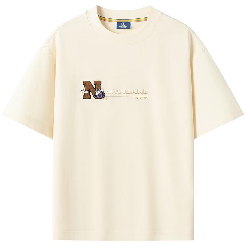 NVG·YOUNG Men s Sailboat Print Cotton T-Shirt 2XL