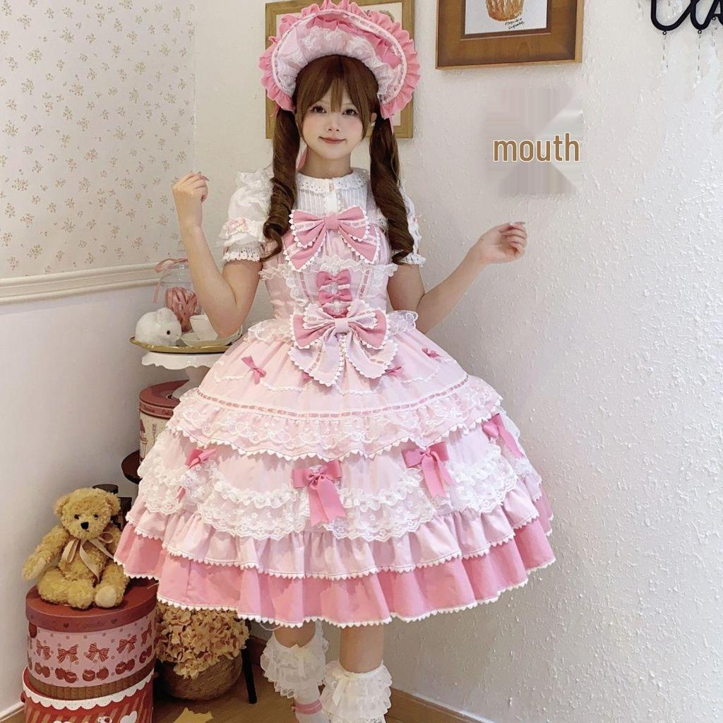 White Sugar Girl Original Lolita Summer Knit Strap Dress