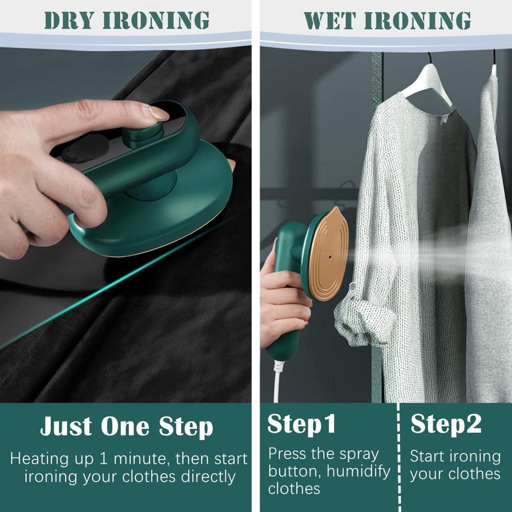 Mașină de călcat portabilă agățată, mașină de călcat uscată și umedă, mașină de călcat portabilă, mică uz casnic, cu abur și ceață de apă, fier electric