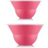 Set of 2 Salad Bowls 3 L and 4.9 L with Silicone Lid - BODUM - Topee - Bubblegum