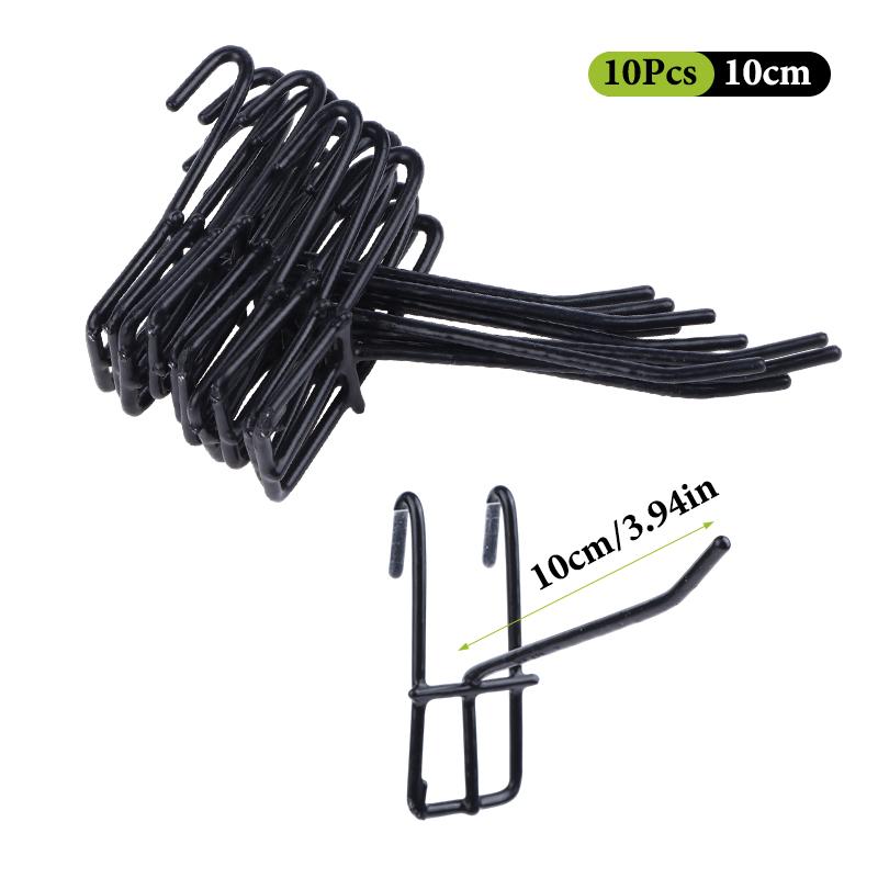 

10Pcs Durable 5/10/15/20Cm Screen Hooks 3.3Mm Thickness Supermarket Iron Wire Mesh Hanging Hooks Iron Grid Hooks For Screen Grid 10cm чёрный