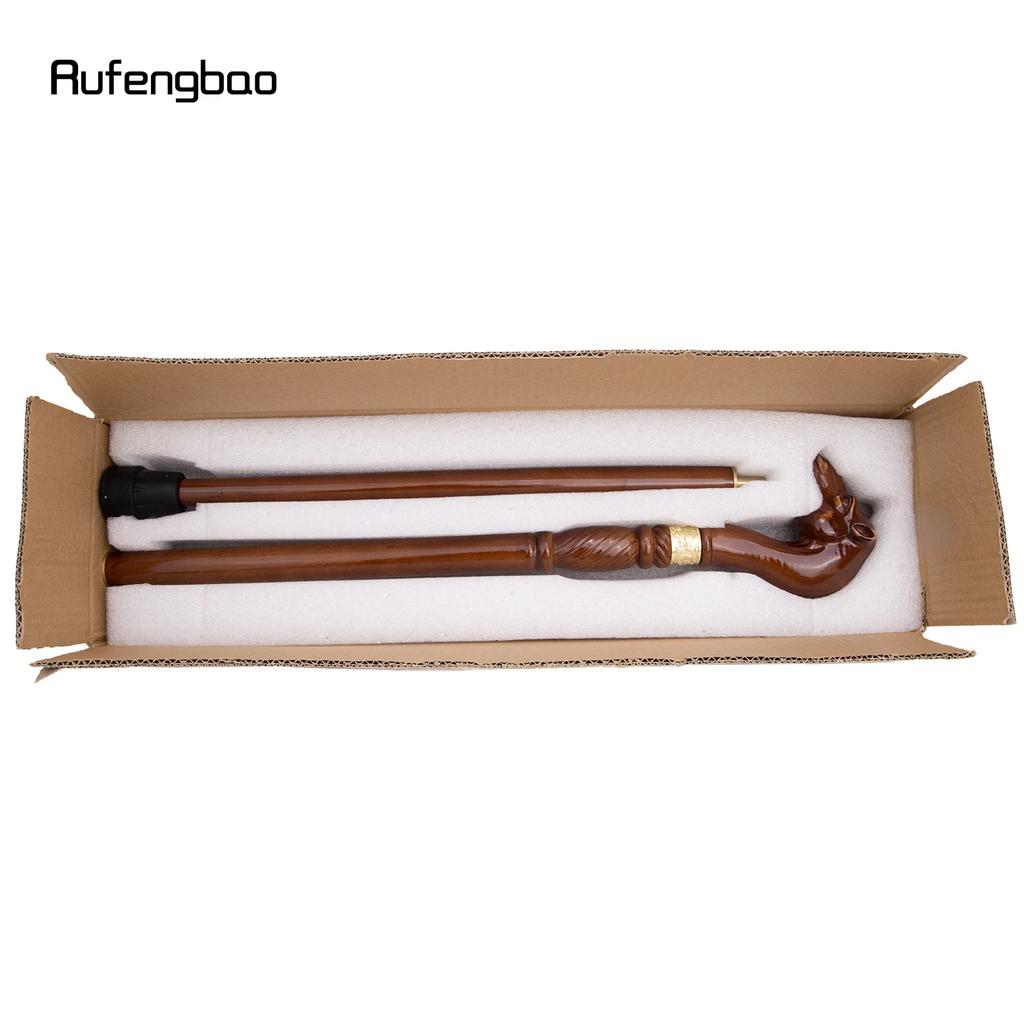 Camel Brown Wooden Fashion Walking Stick Decorative Vampire Cospaly Party Wood Walking Cane Halloween Mace Wand Crosier 94cm