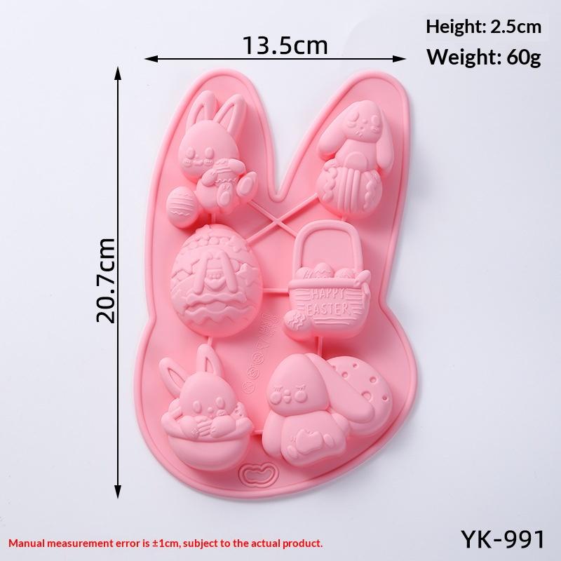 Easter Bunny Egg Shaped Silicone Cake Cookies Mold Chocolate Candy Baking Tool For Easter Kids Birthday Party Diy Decoration