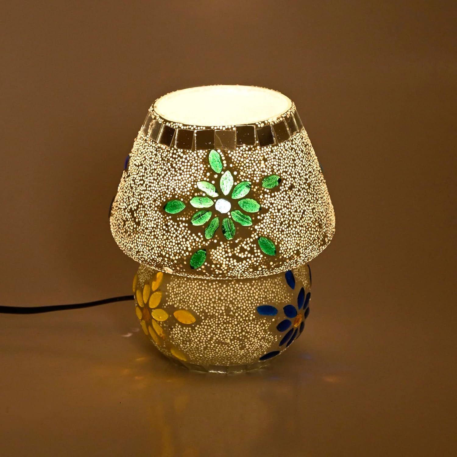 

Настольная лампа в форме купола из стекла в стиле мозаики, разноцветная, для гостиной, спальни, стола, упаковка из 1 шт. (стол )