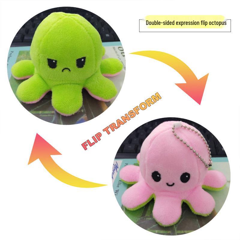 Reversible Double-Sided Octopus Plush Toy