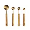 8-Piece Rose Gold Stainless Steel Measuring Cups & Spoons with Engraved Wooden Handles for Baking