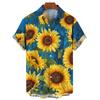 Camicie Hawaiane da Uomo Stampa 3D Grafica Girasole Moda Bottoni Manica Corta Collo a Revers Streetwear Camicie Hawaiane per Uomo Estate