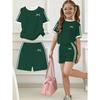 Kids Clothes, Girls 2pcs Set, Easy Bow Print Short Sleeve T-Shirt and Shorts Set, Suitable for Spring and Summer, Y2K Fashion Clothing