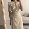 Sommerkleid Damen Retro Vintage Design Rüschen Rosa Einteiliges Schnürkleid Vestidos