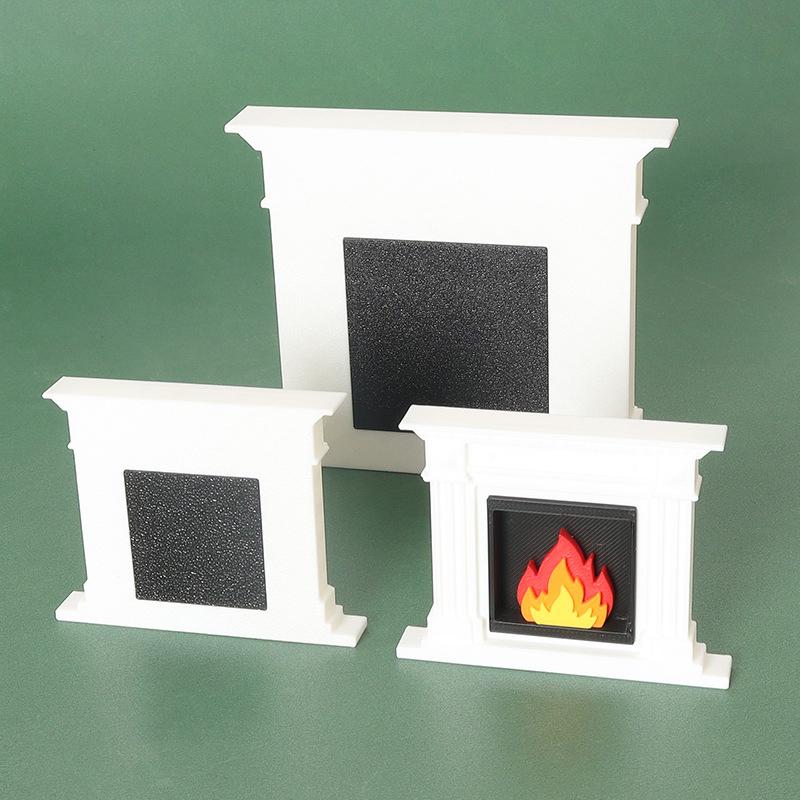 1/12 Dollhouse Miniature Living Room Heater Fireplace Model Dollhouse Mini Christmas Scene Decoration Dolls House Accessories
