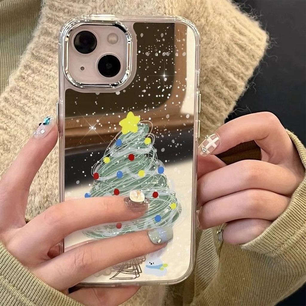 Cartoon New Style with Mirror, Cute and Anti-fall for Apple 15pro for Apple Shell Mirror Phone Case Electroplating High-end