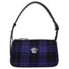 Brand Badge Plaid Pattern Logo Shoulder Tote Bag Women Bags Blue Black 10142451A140042BH2PB