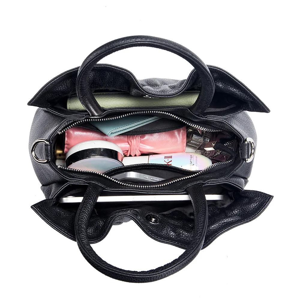 2026 Neue Europäische Hochwertige Echte Leder Schulterhandtasche für Damen - Knitterleder, Großes Fassungsvermögen