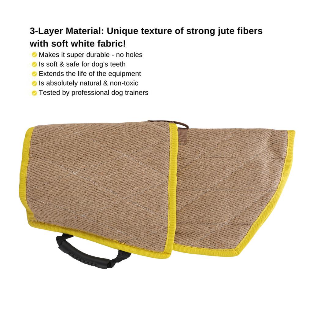 Jute Dog Bite Sleeve Yellow Edge Robust Arm Protection Dog Training Equipment For German Shepherd Malinois Large Breed Dog
