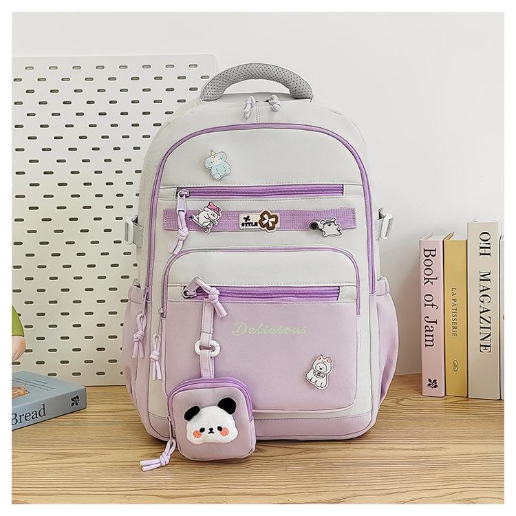 School bag new large capacity multi-compartment versatile simple grade 3-6 school bag leisure commuting light niche backpack