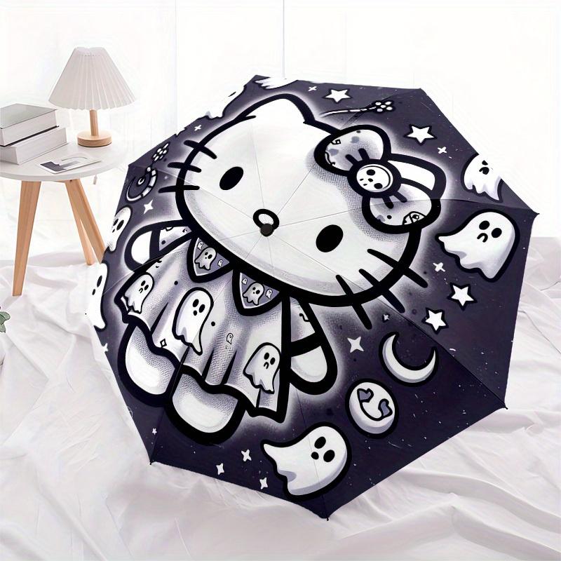 1pc Hello Kitty Halloween Umbrella with Plastic Handle,Suitable for All Seasons Home Travel Outdoor UmbrellaSanlio497