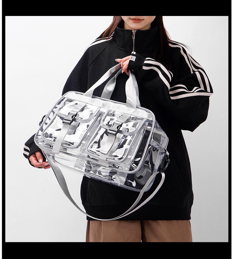 Colorful PVC Transparent Shoulder Bag - Large Capacity, Splash-Proof, Ideal for Summer and Swimming Essentials