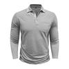 Spring Trend Men's Long Sleeve Casual Polo Shirts Solid Lapel Button Up Pullover Tops Autumn Turn Down Collar Polos