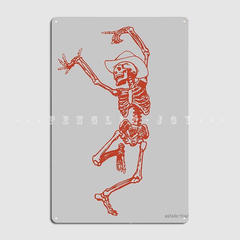 

Ковбойский скелет плакат металлическая доска паб фреска дизайн Настенный декор жестяная вывеска плакат 20x30cm