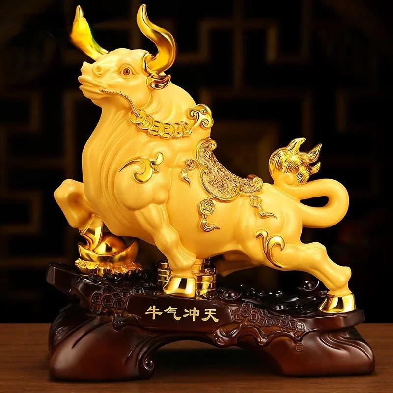 Cow Ornaments Attract Wealth Living Room Office Decorations Zodiac Cow Mascot Gifts