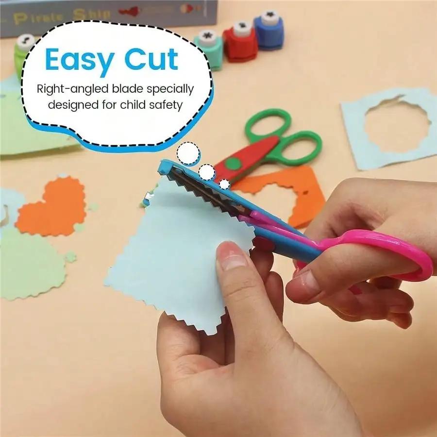 Child Safety Scissor Set of 1 - Various Shapes, Stainless Steel & PPSU Handmade Scissors for Scrapbooking, Art Projects