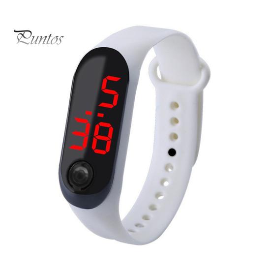Adjustable Strap Button Control LED Display Electronic Digital Watch Bracelet