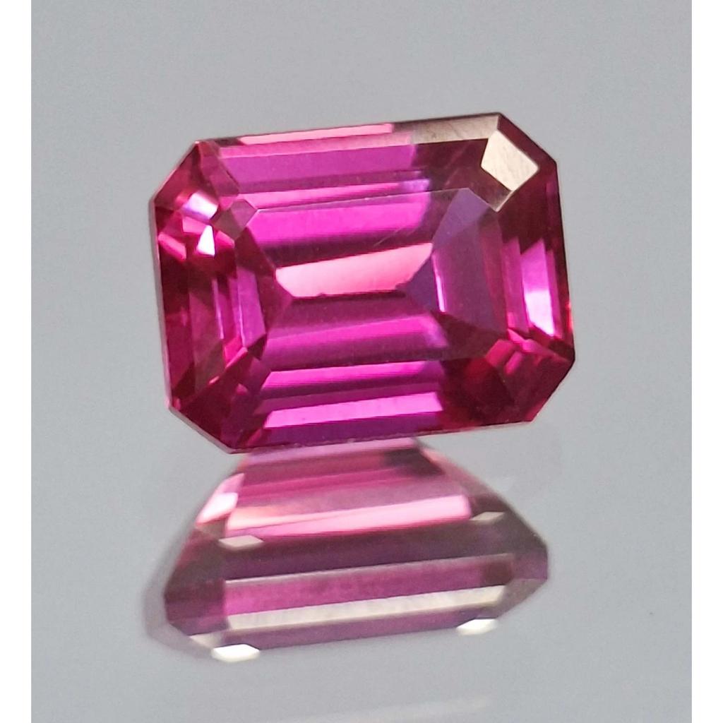 Certified Natural Dark Pink Ruby Emerald Cut 10-12 Ct Stunning Loose Gemstone