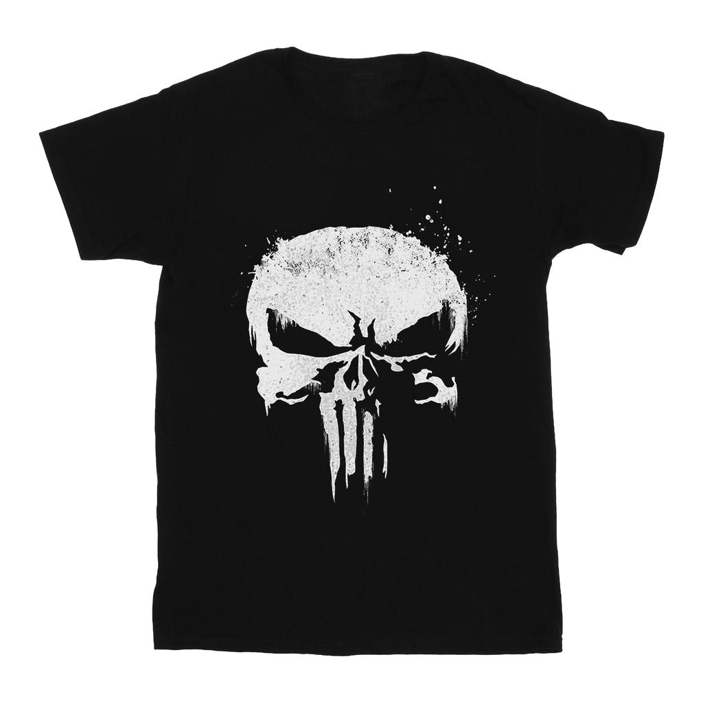 Marvel Womens/Ladies The Punisher TV Skull Logo Cotton Boyfriend T-Shirt