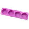4 Cavity Round Silicone Cake Mold DIY Soap Making Tool Purple 2 Pack