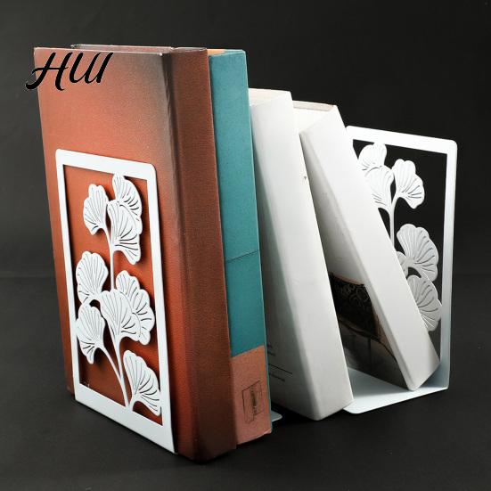 Stabiler Buchhalter 1 Paar Metall Dekorativer Buchstütze, Ginkgoblatt/Monstera Enden für Blatt Buchstütze Bücherregal, Rutschfeste Stopper Zuhause Büro Arbeitszimmer