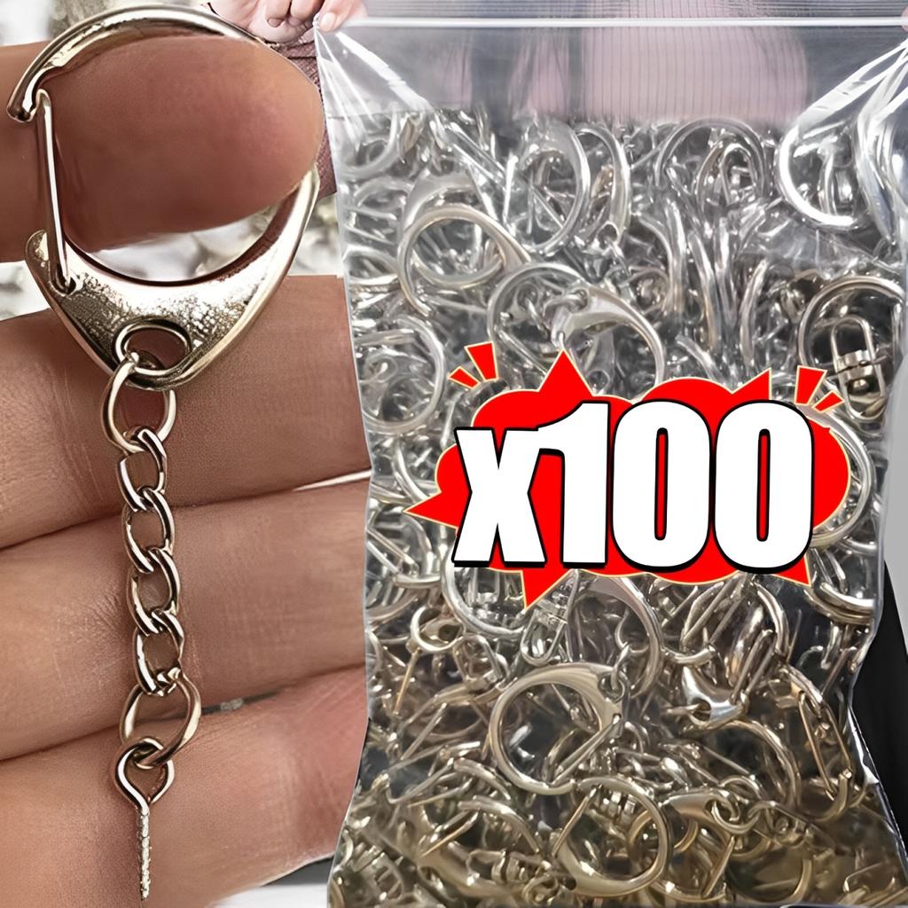 100/10pcs Lobster Clasp Key Ring Keychain C Shape Clasps Connector Hook For DIY Jewelry Making Finding Key Chain Accessories