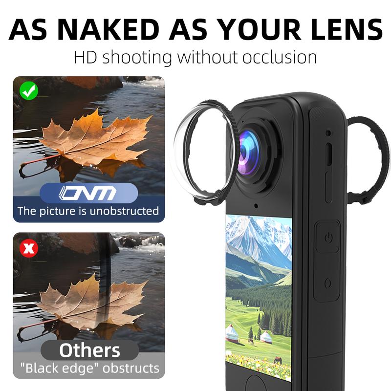 10H Tempered Glass Lens Protector for Insta360 X4 Air - Premium Optical Glass, Anti-Scratch HD Clear Anti-Fingerprint Cover