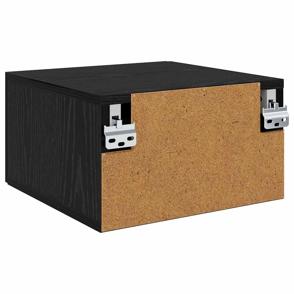 Nightstand Black Oak Effect 35 x 35 x 20 cm Engineered Wood