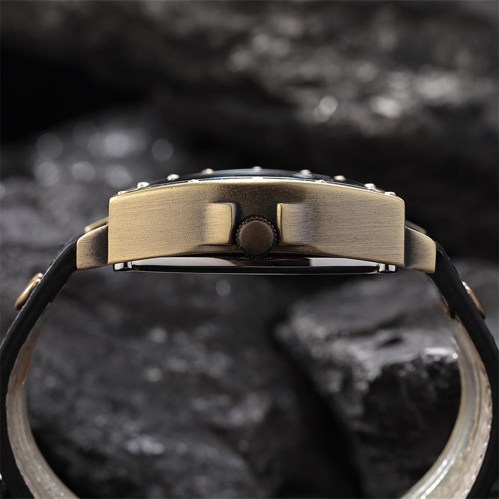 Fashionable and personalized hollow triangular dial antique copper luminous retro punk fully automatic mechanical men's watch